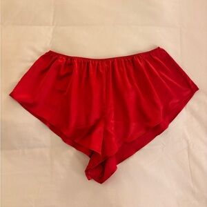Victoria's Secret Vibrant Red Satin sleep shorts silky silk NWT